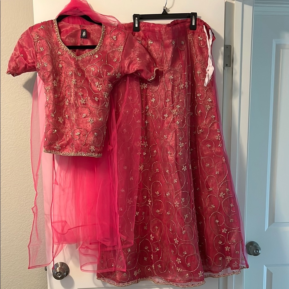 Elegant Pink Embroidered Lehenga